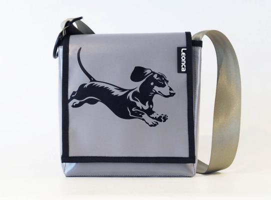 Bags made from tarpaulin with wiener dog printing 5 sizes