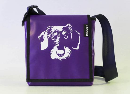 Bags made from tarpaulin with wiener dog printing 5 sizes