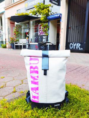 Backpack made from white Canvas