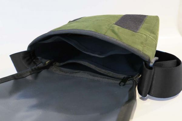 Tasche aus Armeezelt Leinen mit Anker Druck